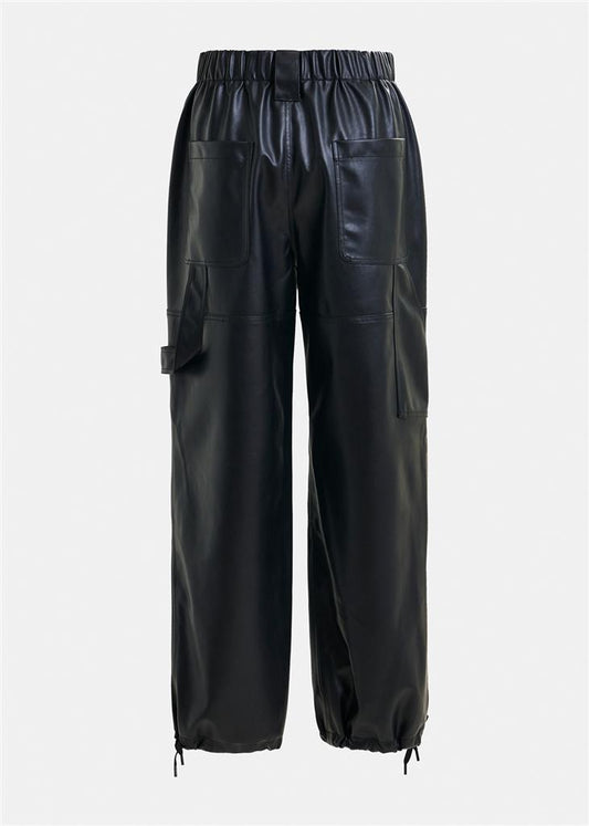 Itao Faux Leather Cargo Pants