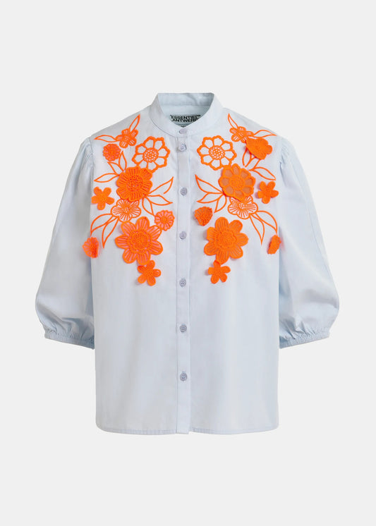 Jorja Flower Applique Shirt-Essentiel Antwerp-Lewis Yates