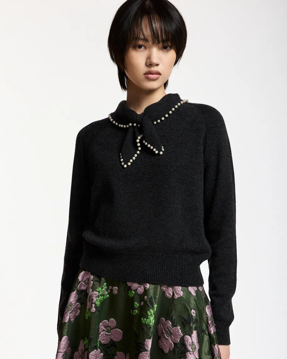 Kasa Beaded Pullover Black-Essentiel Antwerp-Lewis Yates