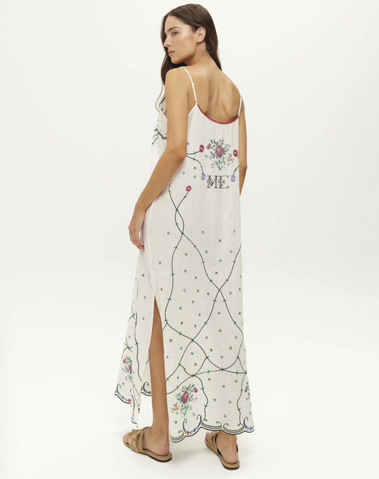 Lauren Embroidered Linen Dress-Me369-Lewis Yates