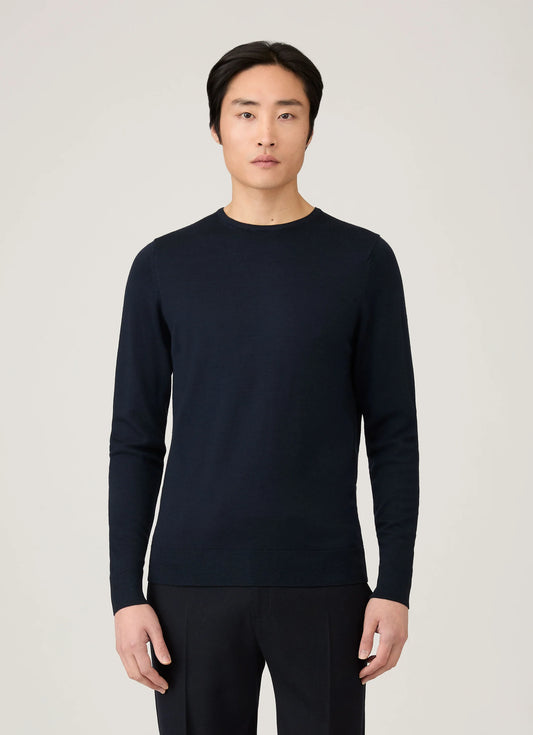 Extra-Fine Merino Crew In Navy