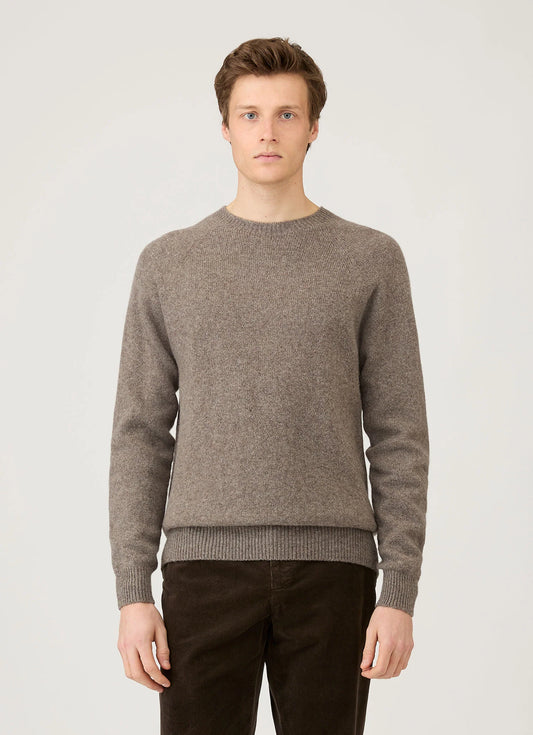Lambswool Crew Jumper In Bark