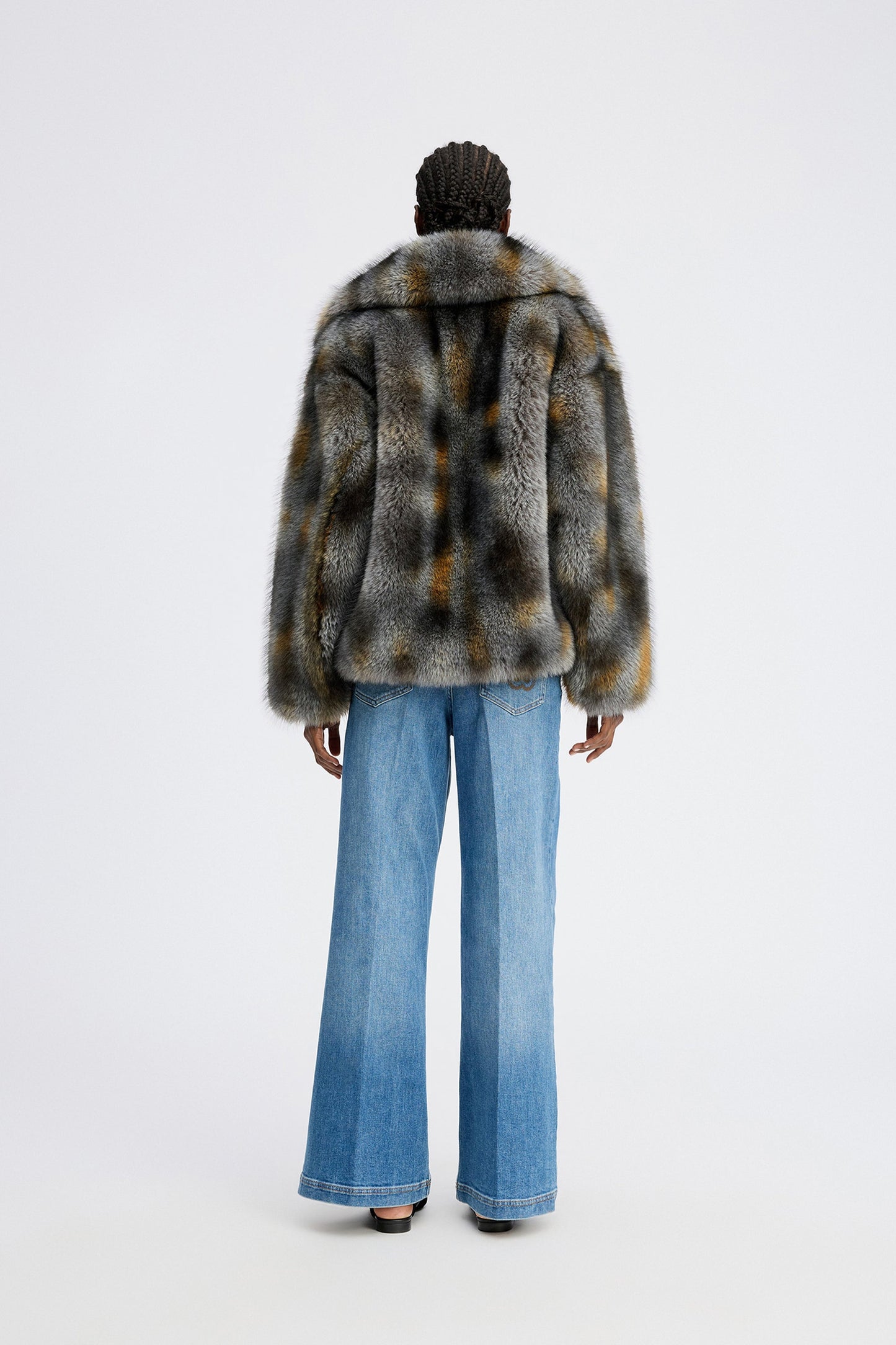 Lestine Short Faux Fur Jacket Grey