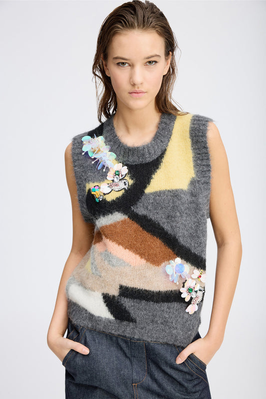 Rubble Sequin Detail Knitted Vest