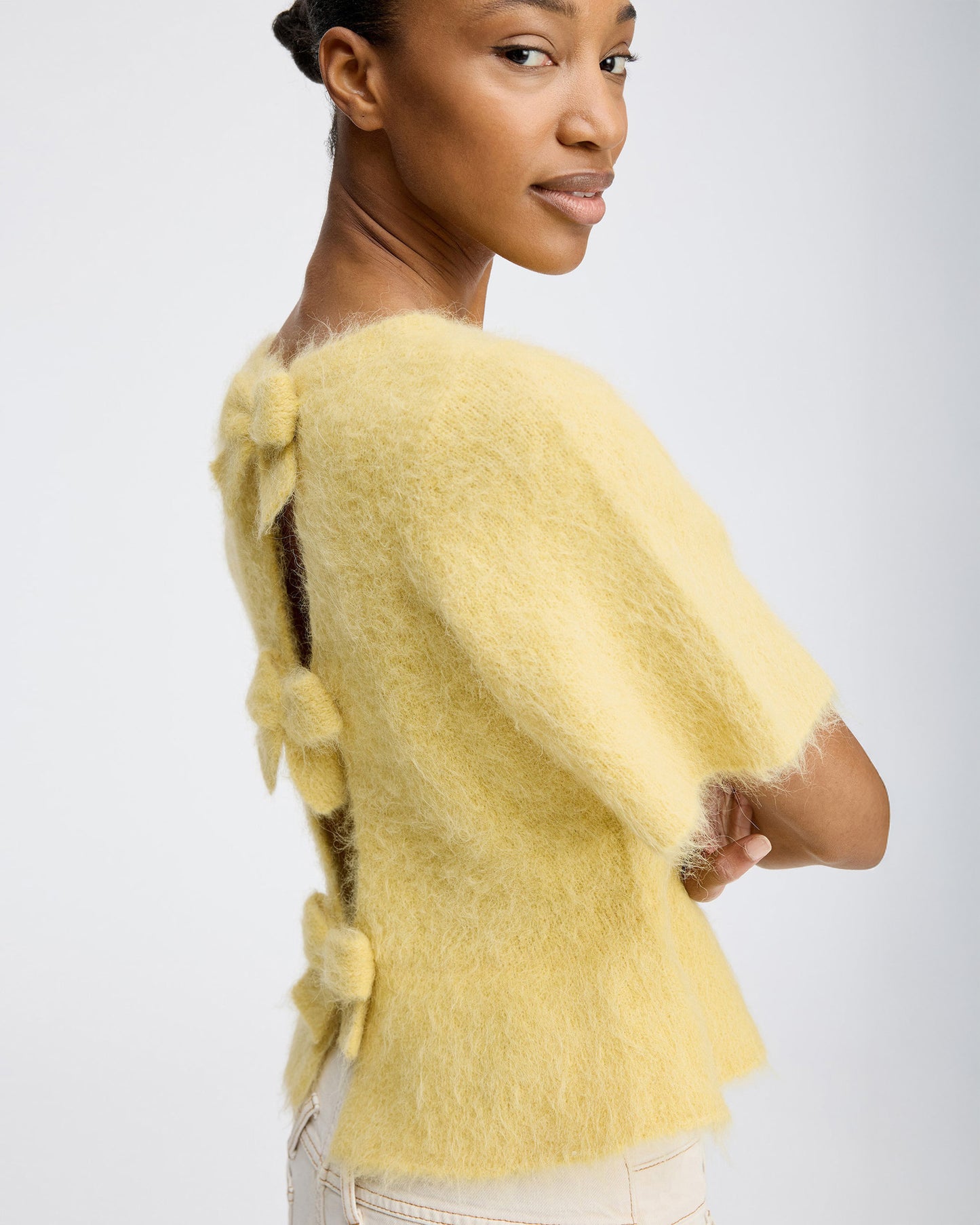 Rylaline Short-Sleeved Knit Top Lemon