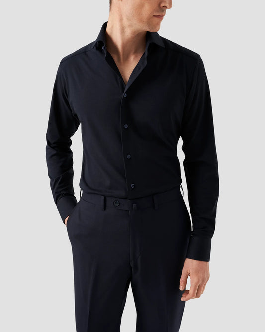 Solid Cotton Four Way Stretch Shirt