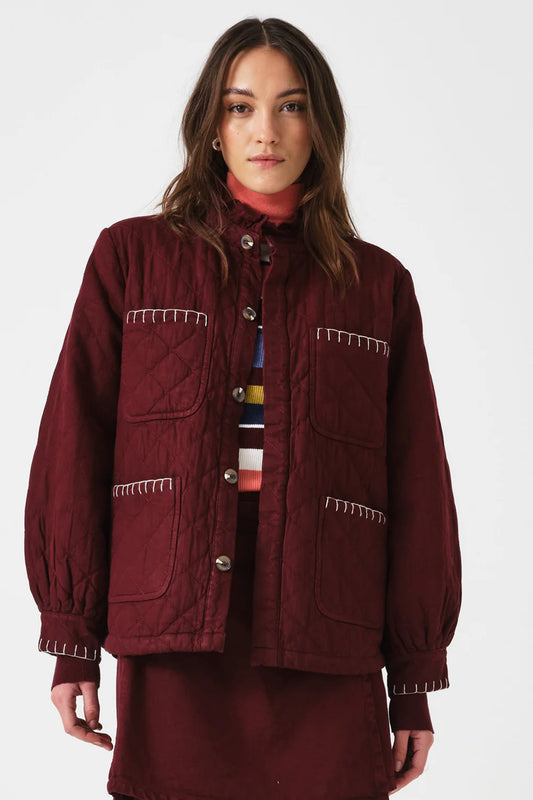 Quilted Pablo Jacket - Mulberry