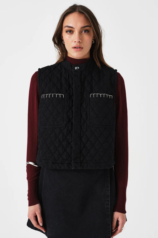Quilted Pablo Vest - Black