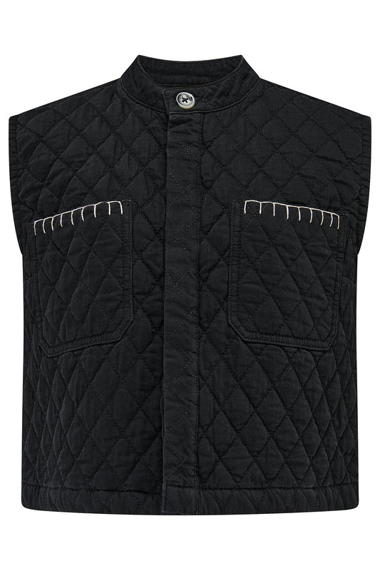 Quilted Pablo Vest - Black