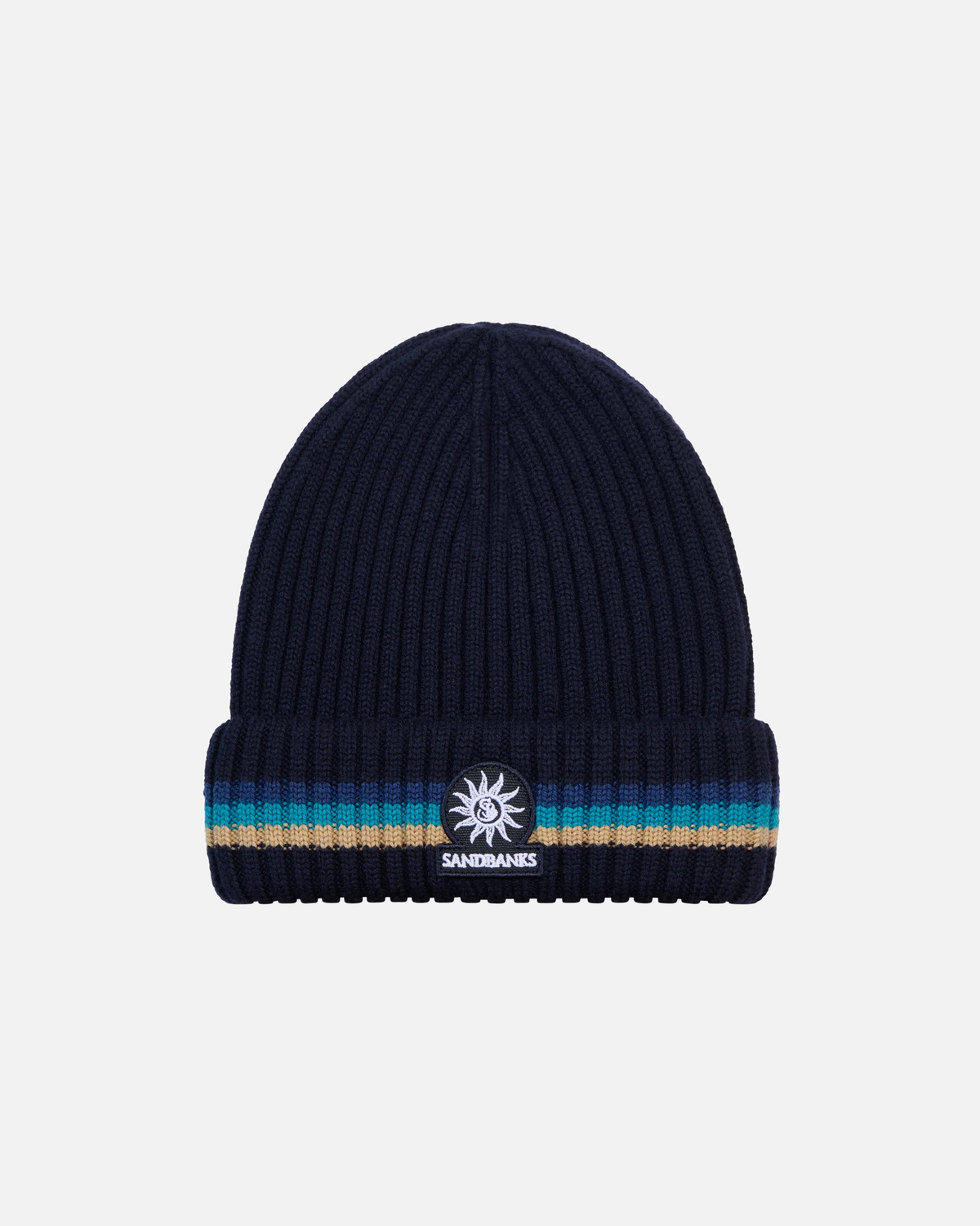Tri-Colour Stripe Beanie Navy