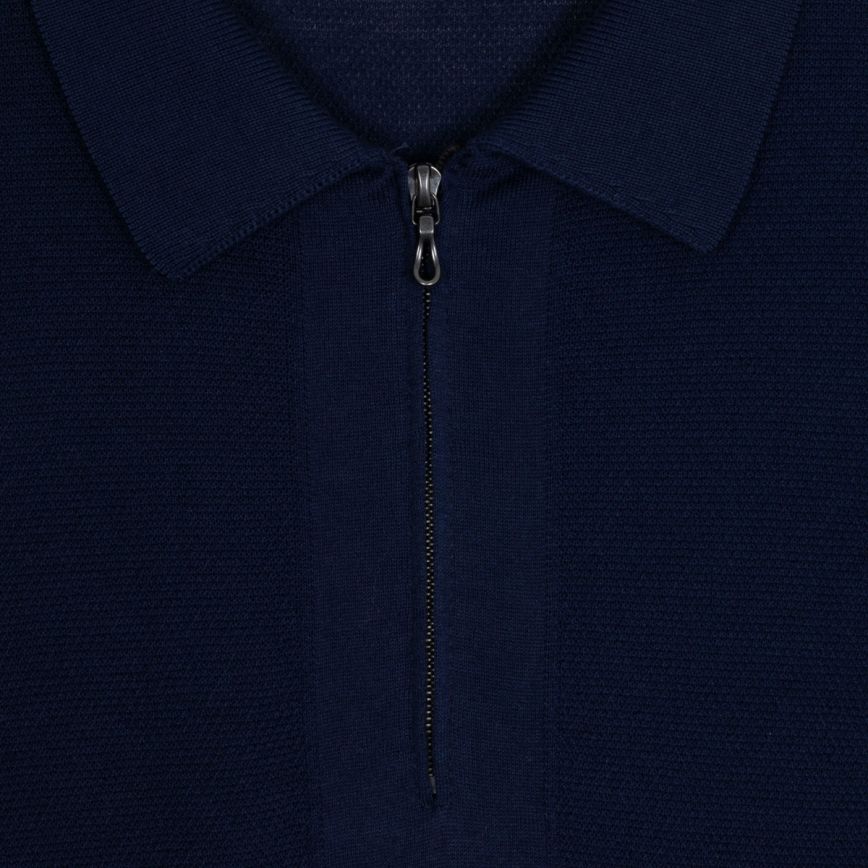 Sandbanks Zip Collar Polo Shirt French Navy