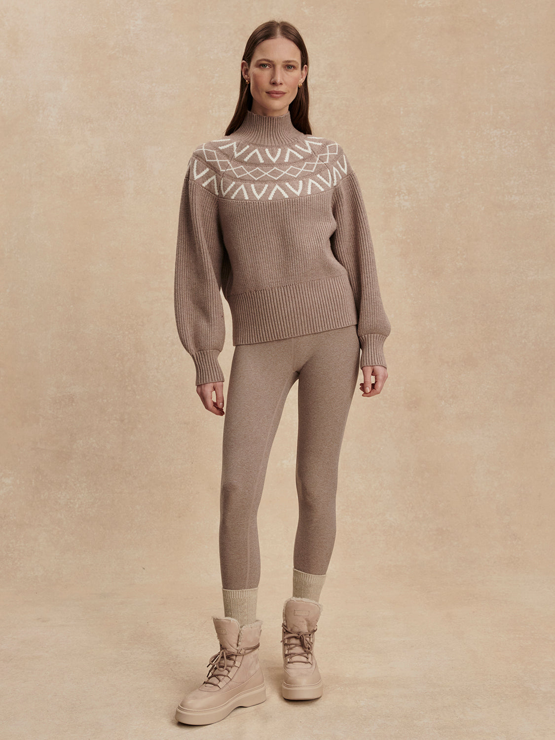 Marcie Fairisle Sweater - Light Taupe
