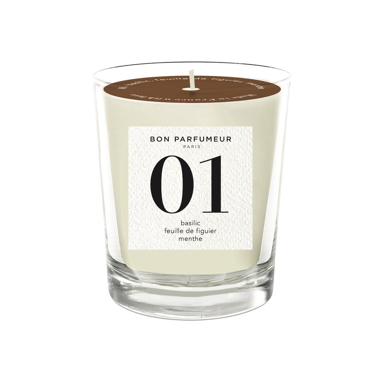 Candle 01: basil, fig leaves, mint