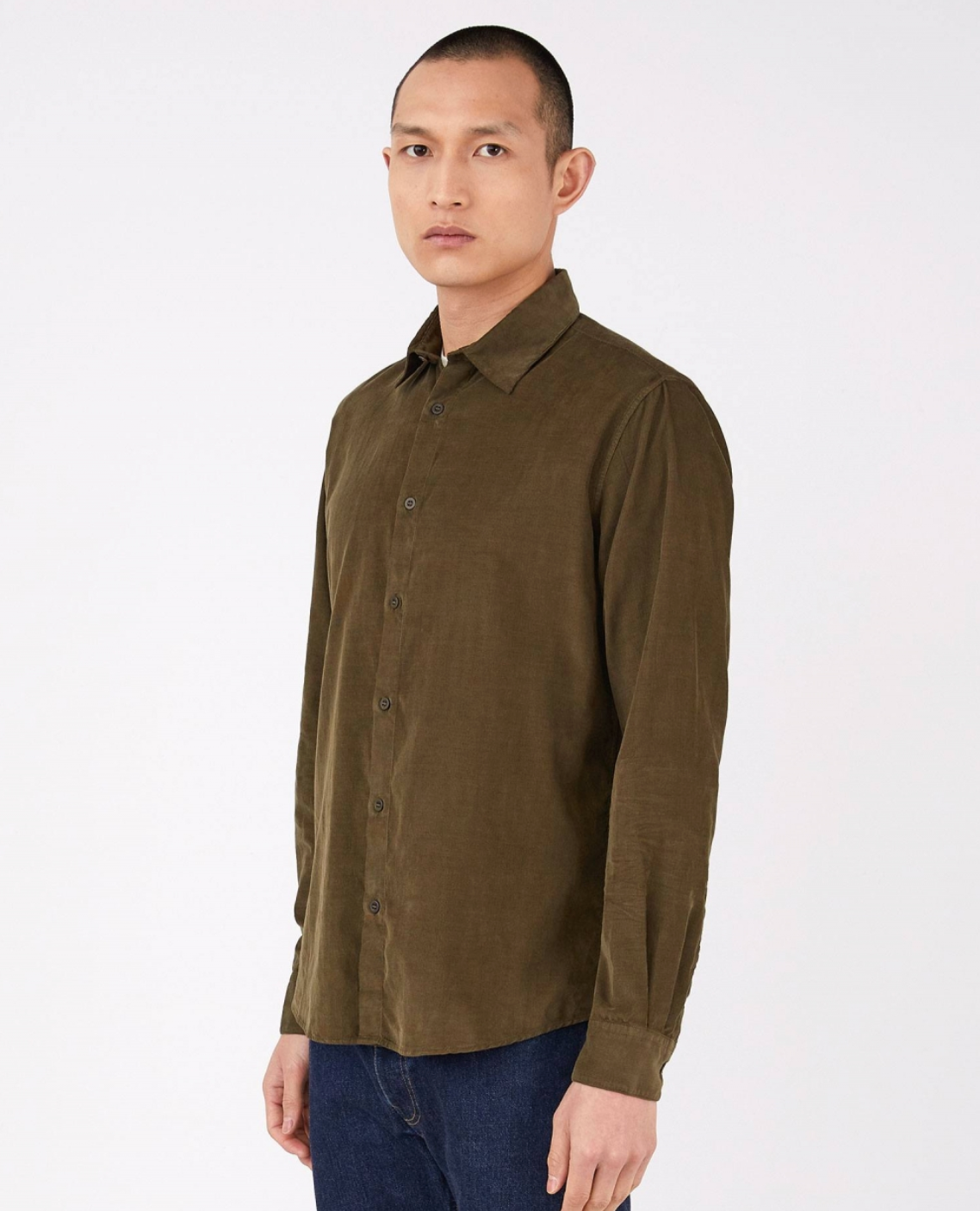 Dark Moss Fine Cord Shirt