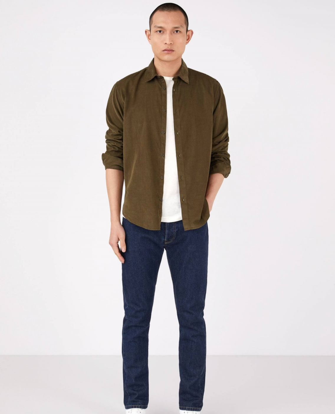 Dark Moss Fine Cord Shirt