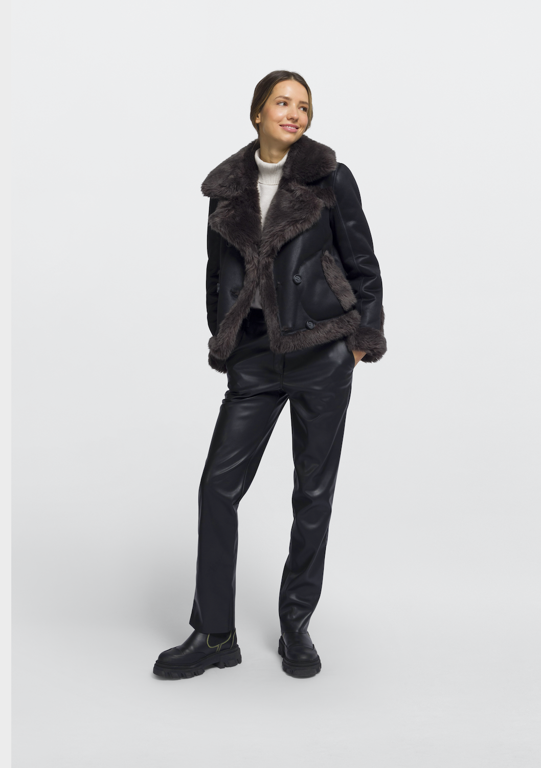 Black Reversible Aviator Jacket