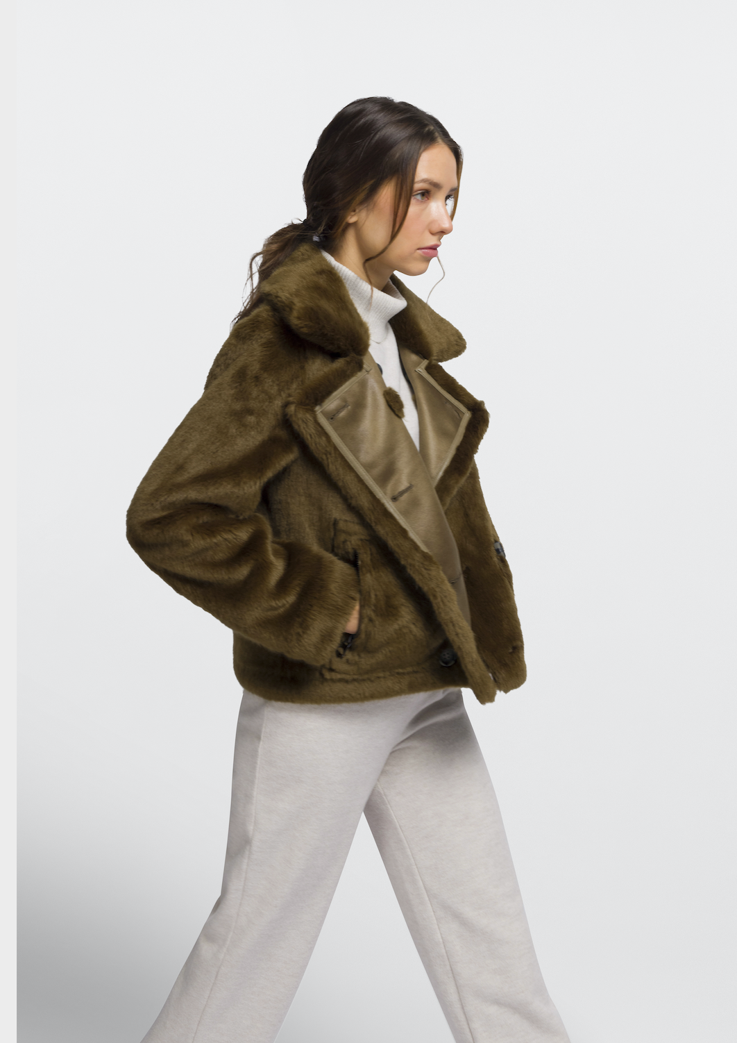 Khaki Reversible Aviator Jacket
