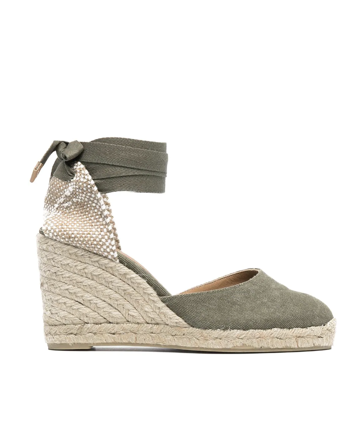 Chiara 80 Olive Espadrille Wedge