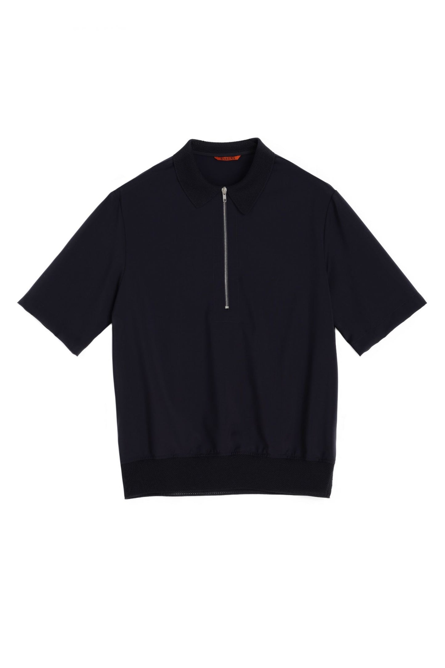 Navy Argo Tela Zip Polo Shirt