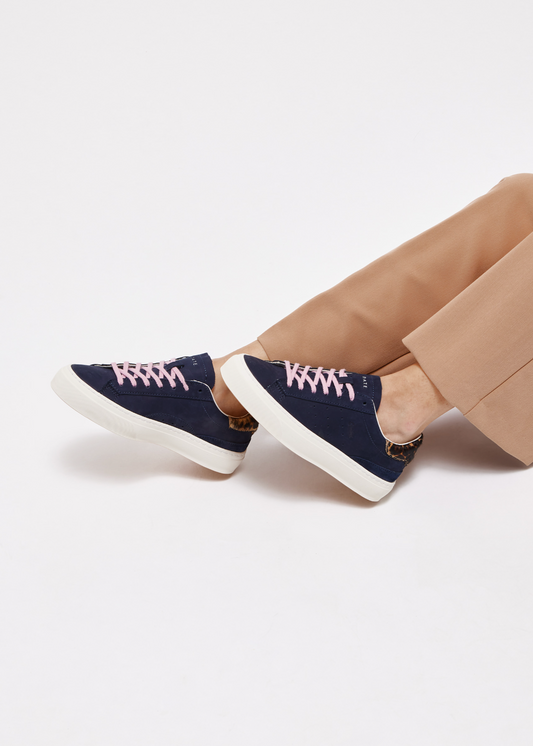 Sonica Navy Leather Sneaker-D.A.T.E-Lewis Yates
