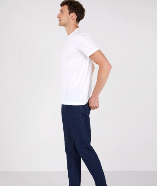 White Classic Cotton T-Shirt-Sunspel-Lewis Yates