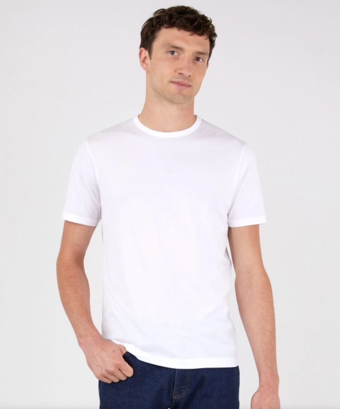 White Classic Cotton T-Shirt-Sunspel-Lewis Yates