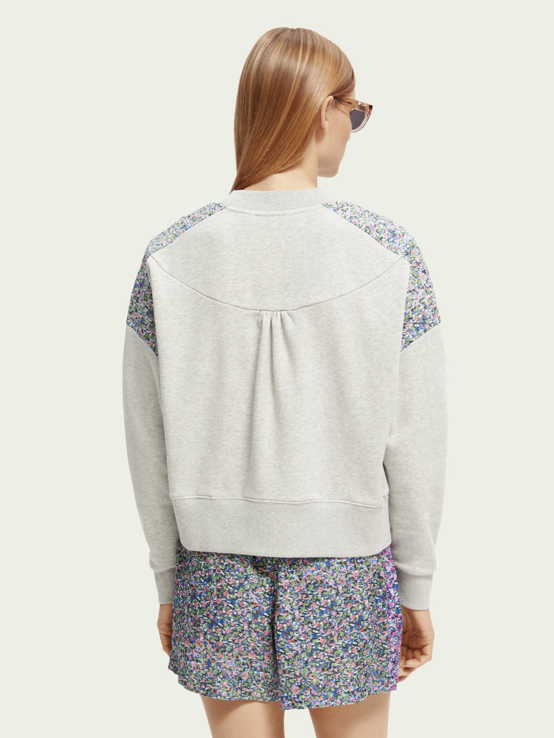 Relaxed Fit Quilted Panel Sweatshirt