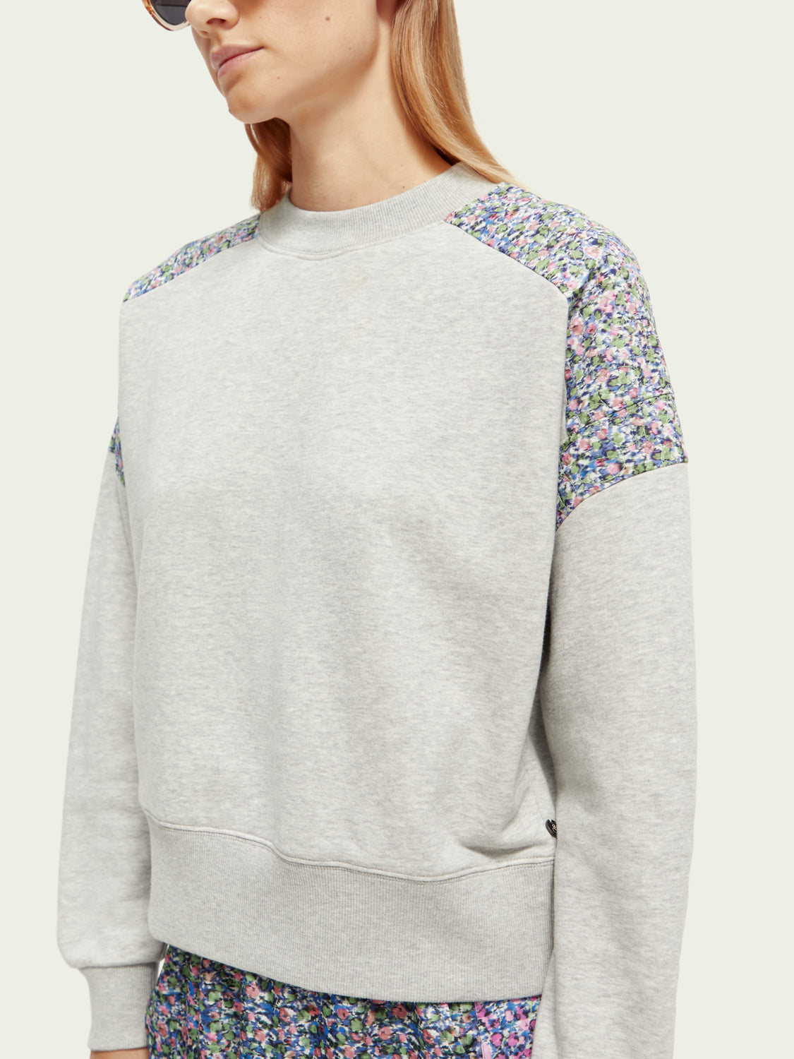 Relaxed Fit Quilted Panel Sweatshirt