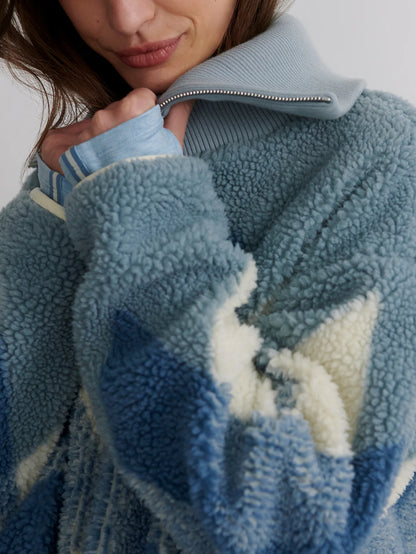 Franca Sherpa Jacket - Ashley Blue