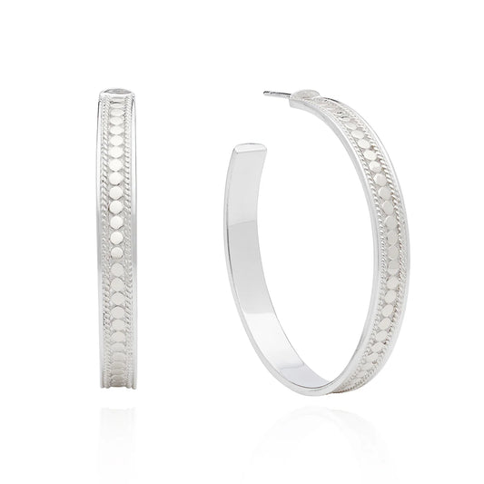 Classic Large Silver Hoops