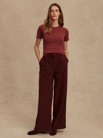 Regina Fitted Tee - New Maroon