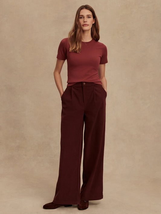 Regina Fitted Tee - New Maroon
