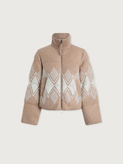 Belinda Knit Puffer - Light Taupe