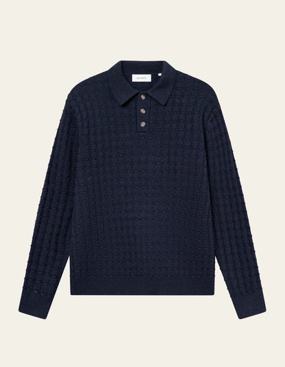 Gustav Squared Structured Polo Knit