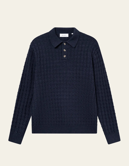 Gustav Squared Structured Polo Knit