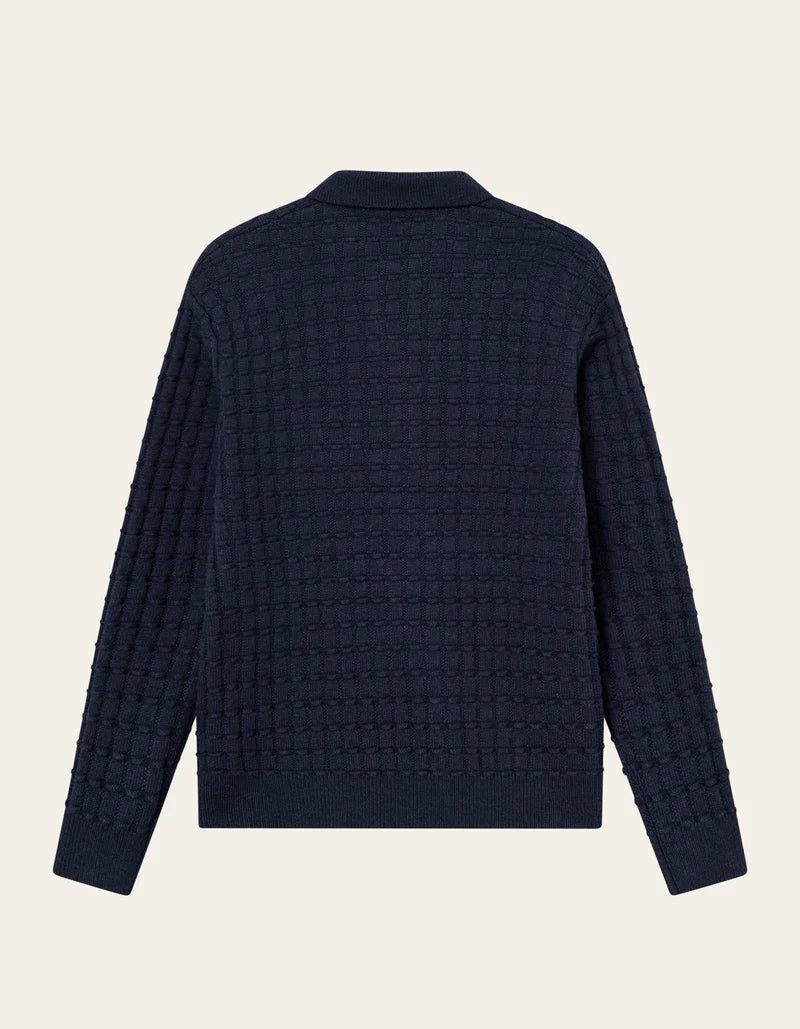 Gustav Squared Structured Polo Knit