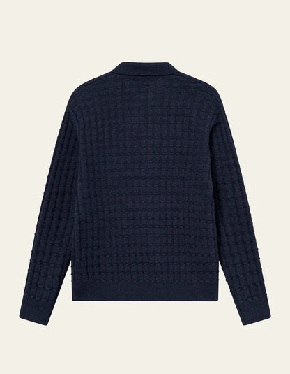 Gustav Squared Structured Polo Knit