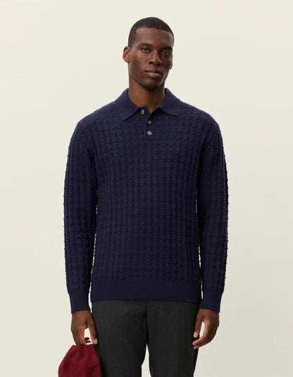 Gustav Squared Structured Polo Knit