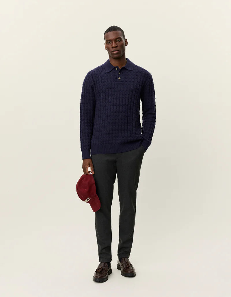 Gustav Squared Structured Polo Knit