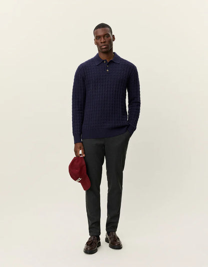 Gustav Squared Structured Polo Knit