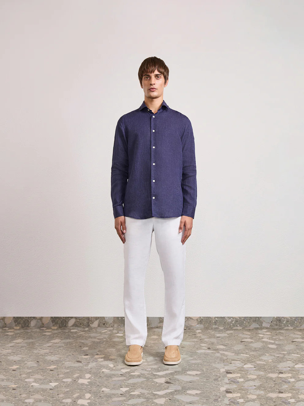 Antonio Navy Linen Shirt
