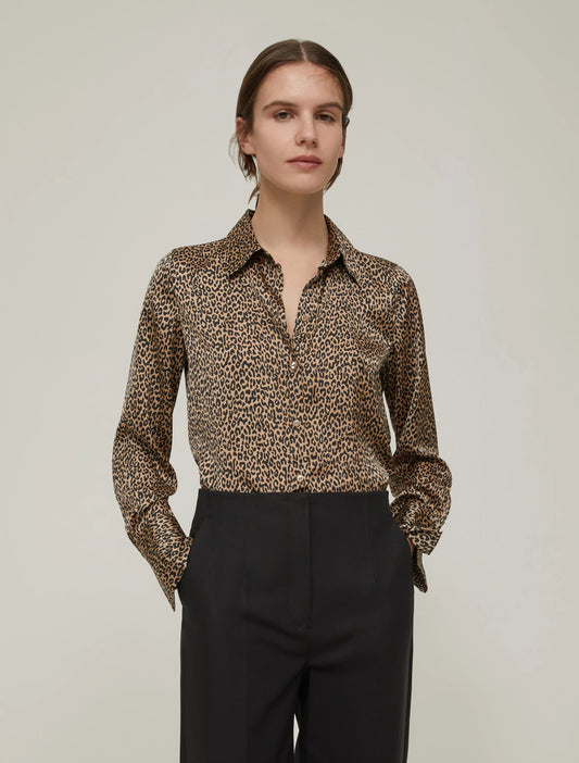 Leopard Satin Shirt