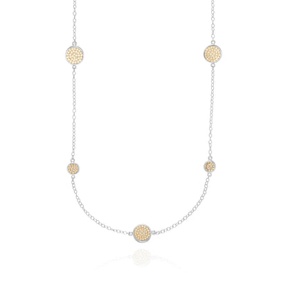 Classic Long Multi Disc Station Necklace