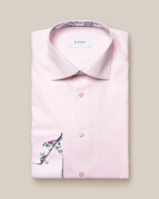 Pink Signature Twill Shirt Trim