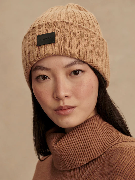 Elva Chunky Rib Beanie - Camel
