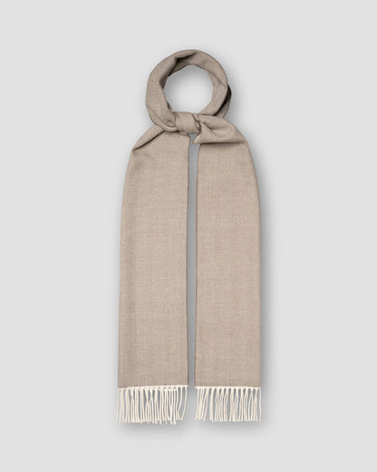 Brown Herringbone Wool Scarf