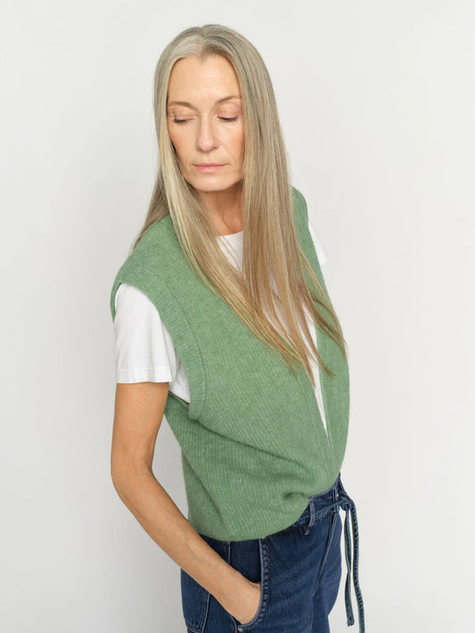 Thora Knit Vest Turf Green