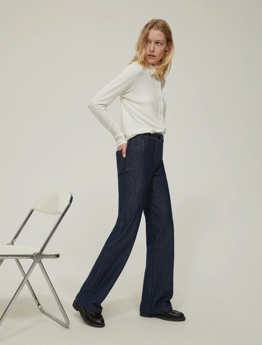 Jersey Straight-Leg Jeans