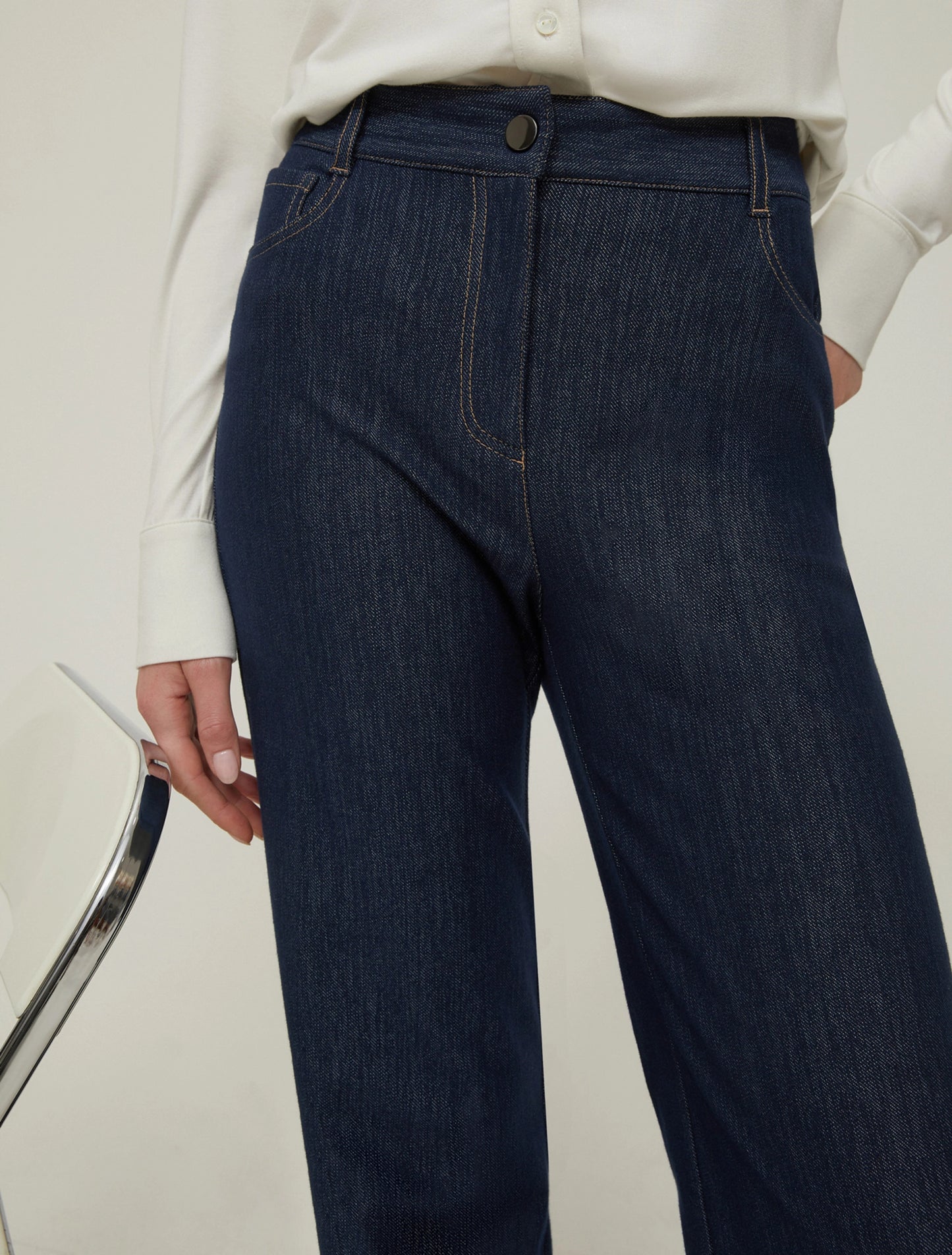 Jersey Straight-Leg Jeans