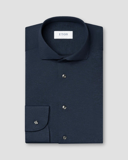 Four Way Stretch Shirt Trim Navy